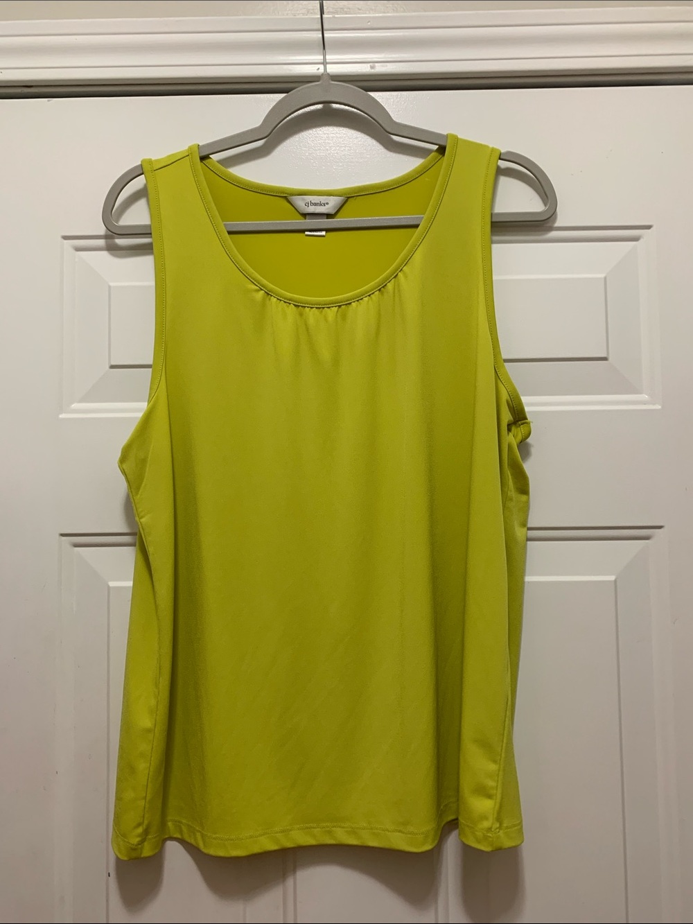4/$10 CJ Banks Lime Green Chartreuse Scoop Neck Tank Size XL